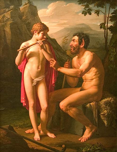 Басин П.В. Фавн Марсий учит юношу Олимпия игре на свирели. 1821. Басин П.В. Фавн Марсий учит юношу Олимпия игре на свирели. 1821.